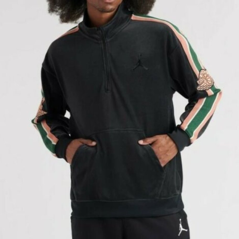 Air Jordan STM Gold Chain 1/4 Zip Black Jacket